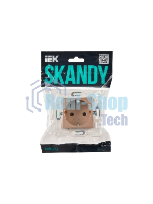 Розетка с/з с защитными шторками 16А IEK SKANDY SK-R04Sa песочный