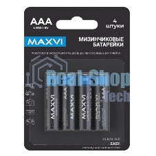 Щелочная батарейка Maxvi AAA (LR03) 4 шт. блистер, alkaline