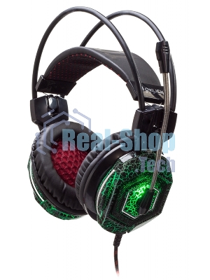 Гарнитура Oklick HS-L500G зелёный/чёрный, проводная, USB/3.5 мм