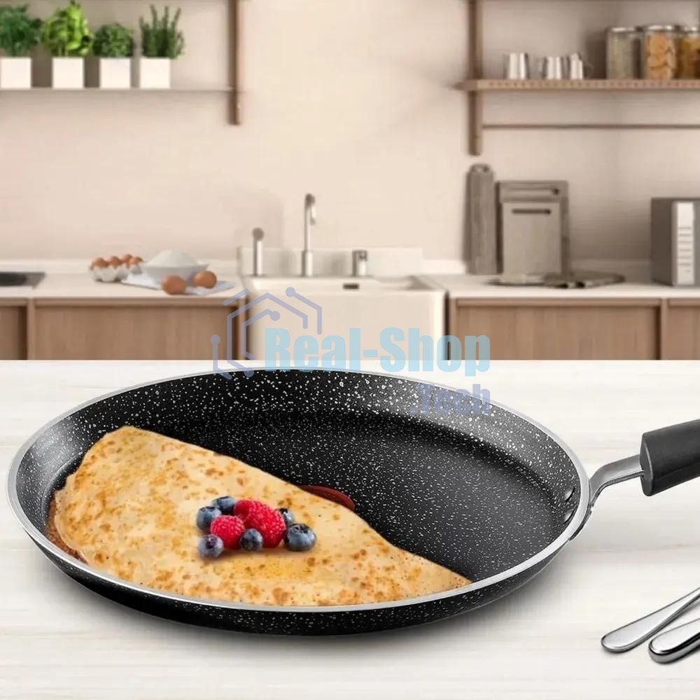 Сковорода блинная Tefal Rock 04235525 круглая 25см покрытие: Mineralia ручка несъемная (без крышки) черный