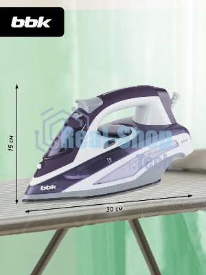 Утюг BBK ISE-2404 фиолетовый, 2400 Вт, 40 г/мин, 140 г/мин, 440 мл