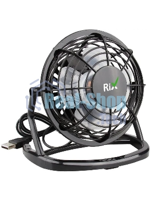 Вентилятор Rix RDF-1500USB чёрный, настольный, 2.5 Вт, 1 скорость, 10 см