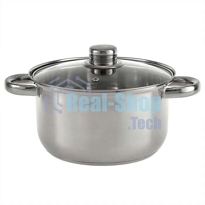 Кастрюля WEBBER BE-157/2 из нержавеющей стали со стеклянной крышкой d=20; 3.5 л (12)