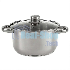 Кастрюля WEBBER BE-157/2 из нержавеющей стали со стеклянной крышкой d=20; 3.5 л (12)