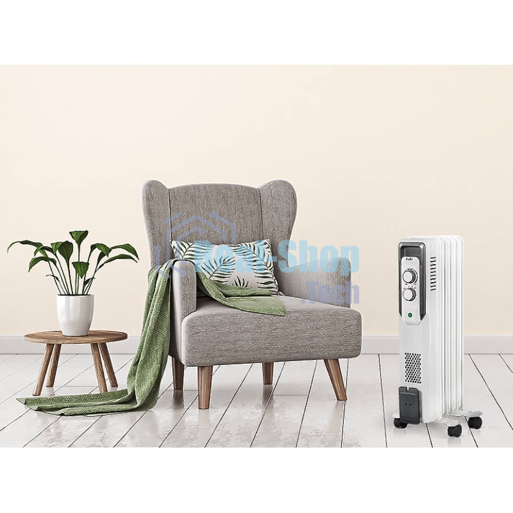 Обогреватель масляный Ballu CUBE BOH/CB-05W (5 секций), белый, 1000 Вт, 15 м2, механический термостат