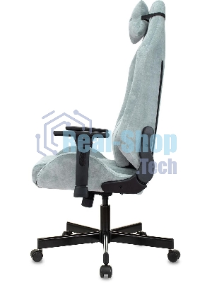 Кресло игровое Бюрократ Knight N1 Fabric серо-голубой Light-28 с подголов. крестовина металл