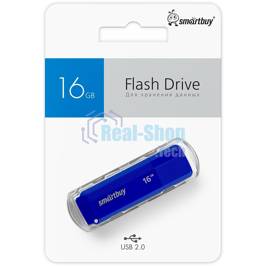 Флешка USB Smartbuy Dock Blue (SB16GbDK-B), 16Gb, USB 2.0, R/W 15/5, синий