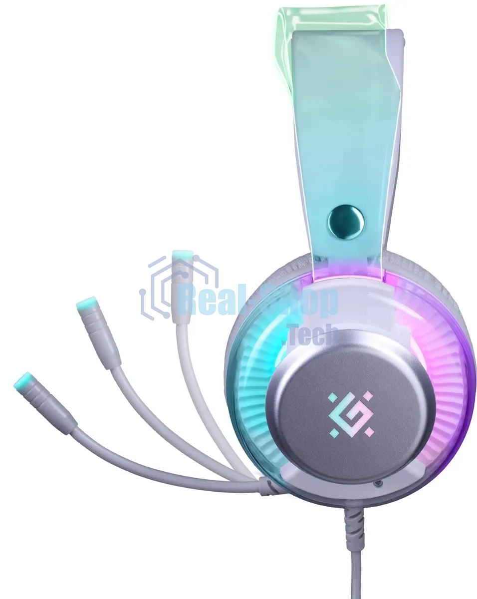 Игровая гарнитура Defender Glitch белый, RGb