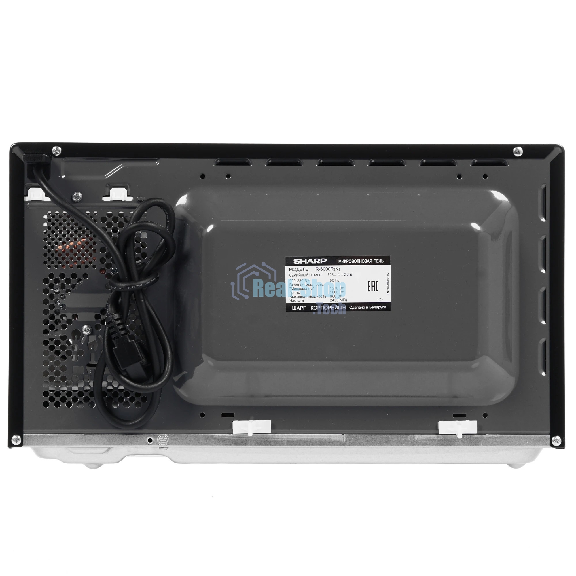 Микроволновая печь Sharp R-6000RK черный, 20 л, 800 Вт, переключатели - поворотный механизм