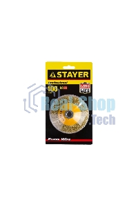 Кордщетка STAYER PROFESSIONAL 35133-100коническая М14 витая латунь/сталь 0.3мм d100мм