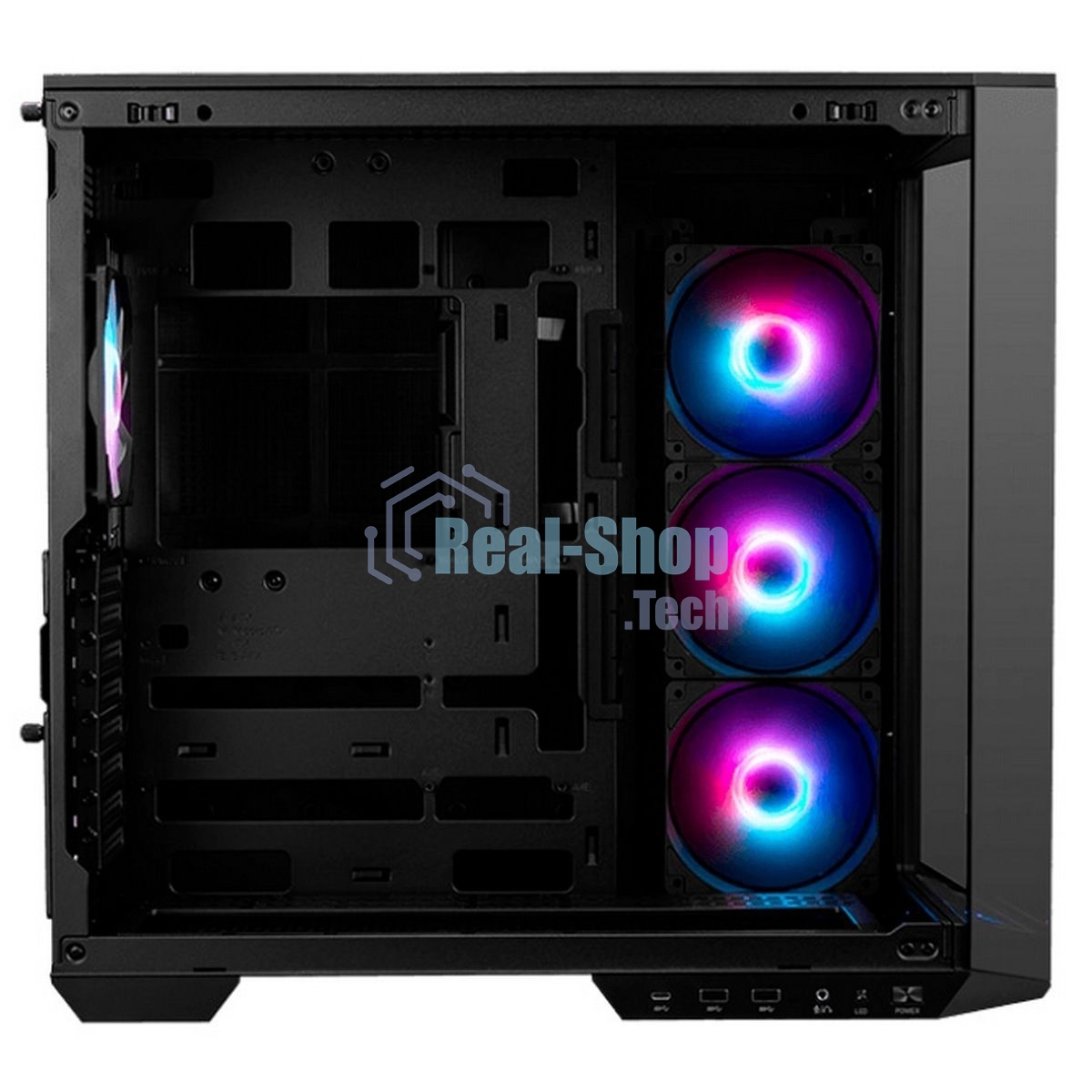 Компьютерный корпус MSI MAG Pano 100R PZ, Mid Tower, ATX, 2xUSB 3.2 Gen 1, 1xUSB 3.2 Gen2 Type-C, 3x120мм ARGb Reverse Blade Fan, 1x120мм ARGb Fan, ARGb+PWM Control Board,Tempered Glass Window, Brown Box