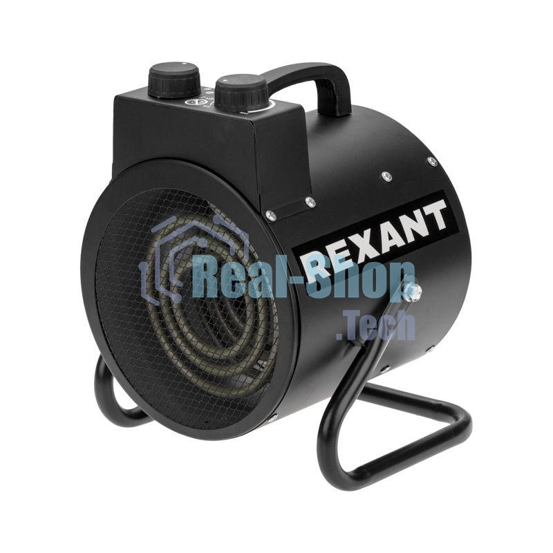 Пушка тепловая электрическая Rexant круглая, регулировка угла наклона, ТЭН, 2кВт