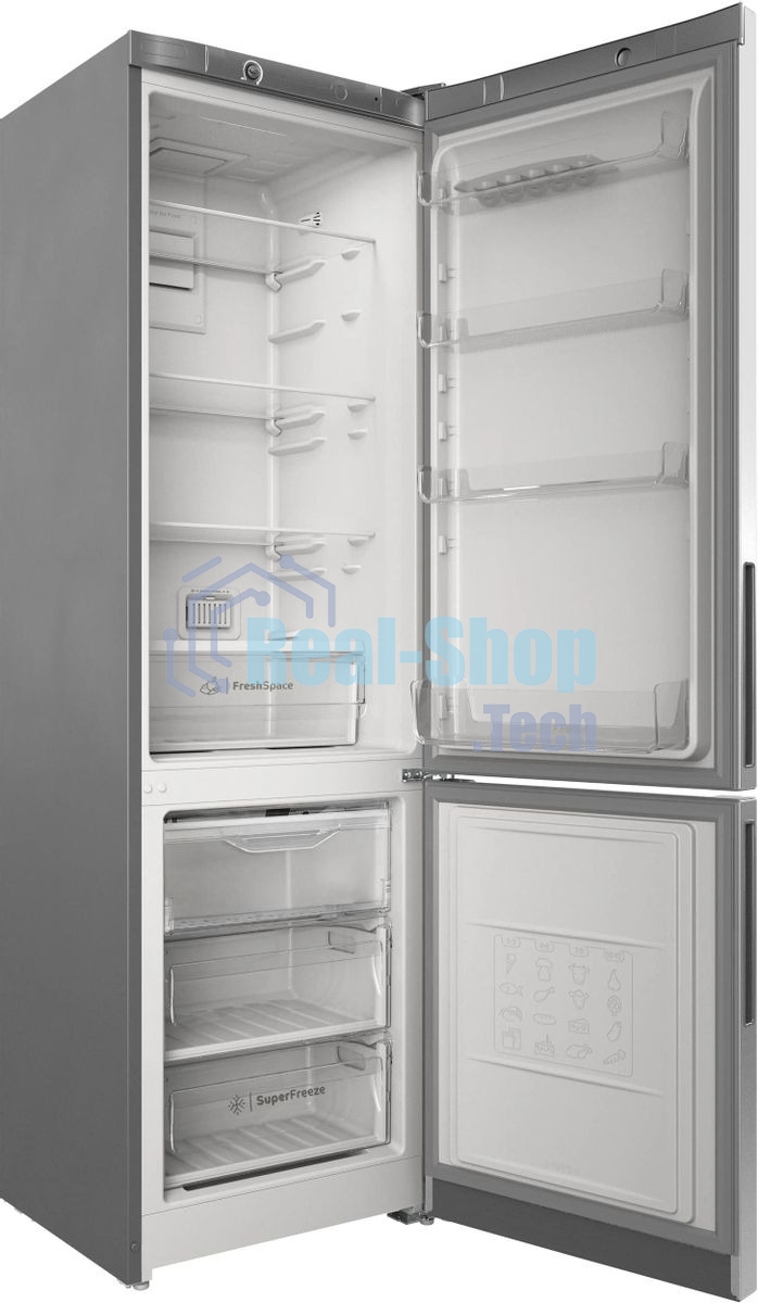 Холодильник Indesit ITS 4200 XB нержавеющая сталь, двухкамерный, 247/78л, морозилка снизу, No Frost