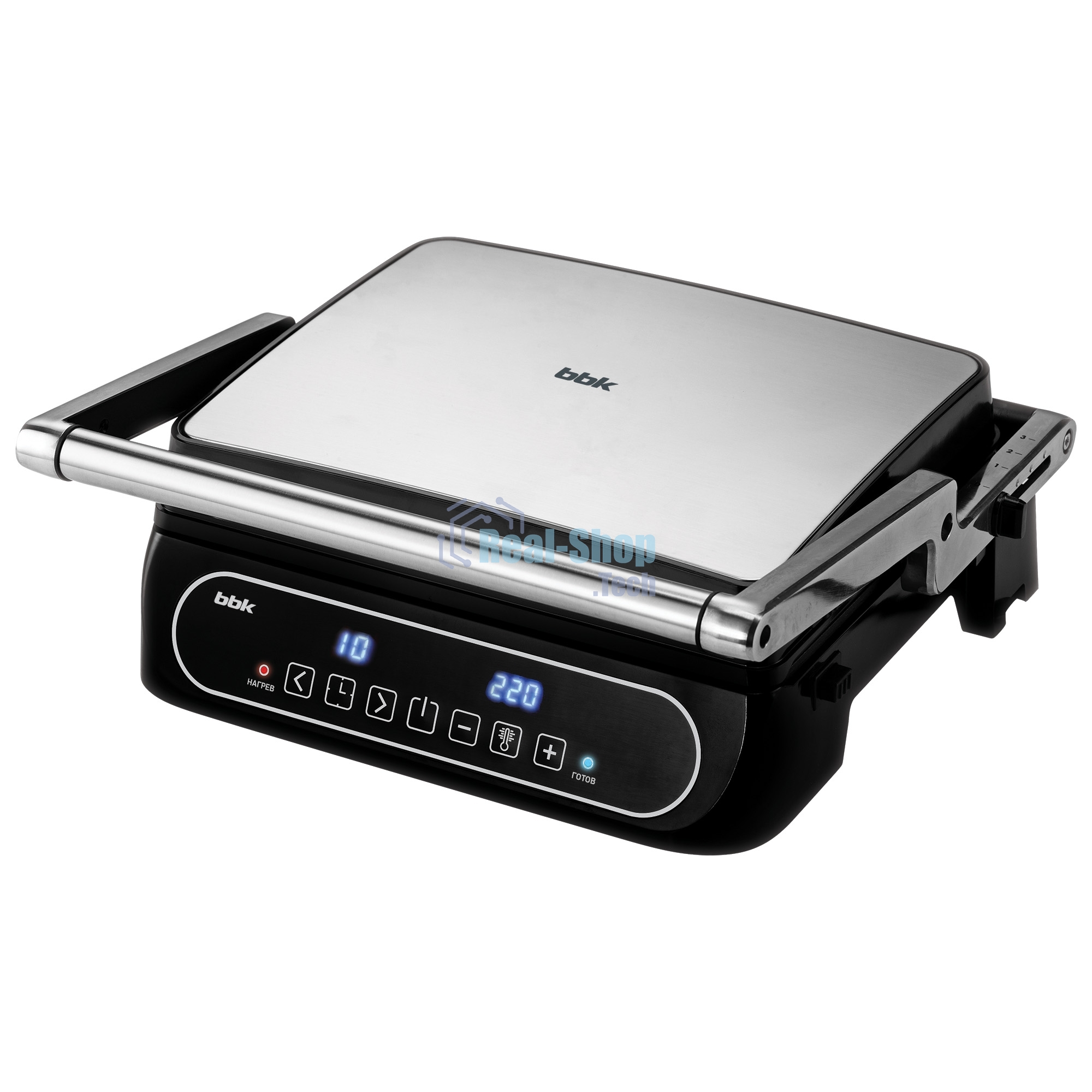 Гриль электрический BBK BEG3001 2000 Вт, черный/металлик