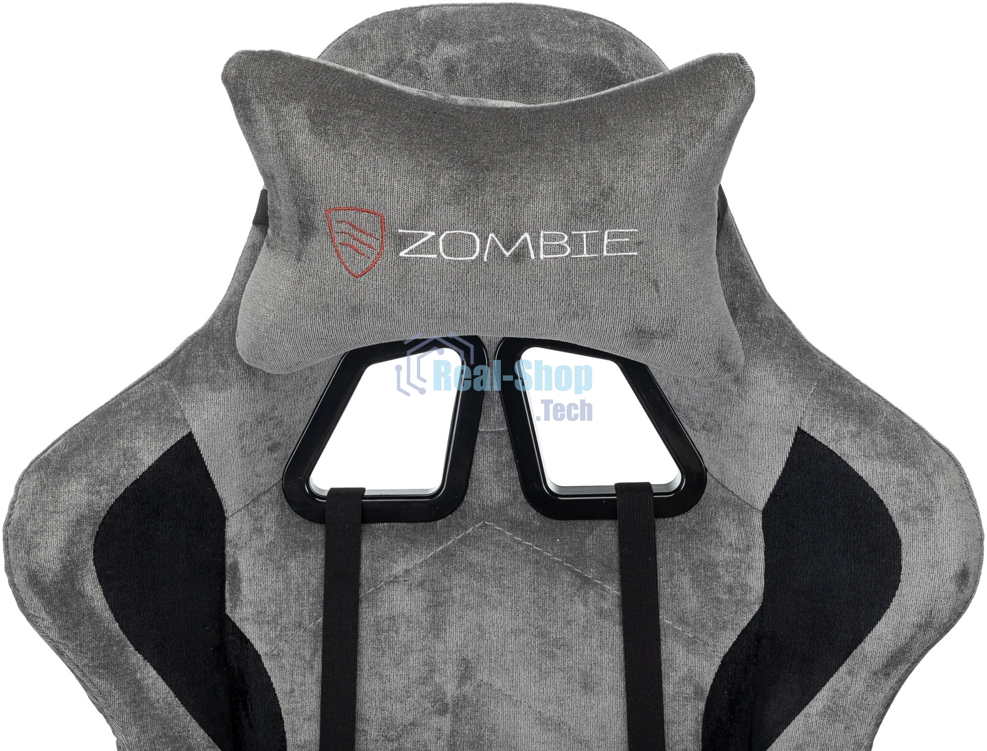 Кресло игровое Zombie Storm/F серый/черный крестов. пластик подст.для ног