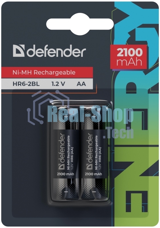 Аккумуляторная батарея Defender HR6-2BL 2100 mAh АА, Ni-MH, блистер, 2 шт.