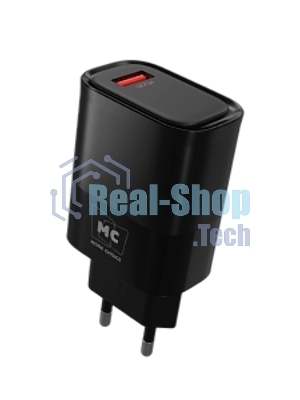 Сетевое зарядное устройство MORE CHOICE (4620202553416) NC09m 1USB 3.0A QC3.0 15W, черный