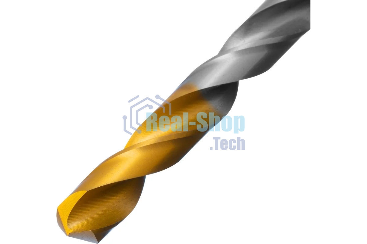 Сверло спиральное по металлу Denzel 8,5 x 117мм, Р6М5, Golden Tip