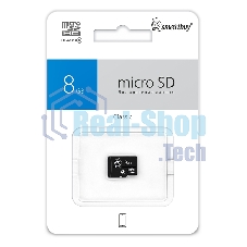 Флеш карта Micro SDHC 8Gb Smartbuy Сlass 4 (без адаптеров)