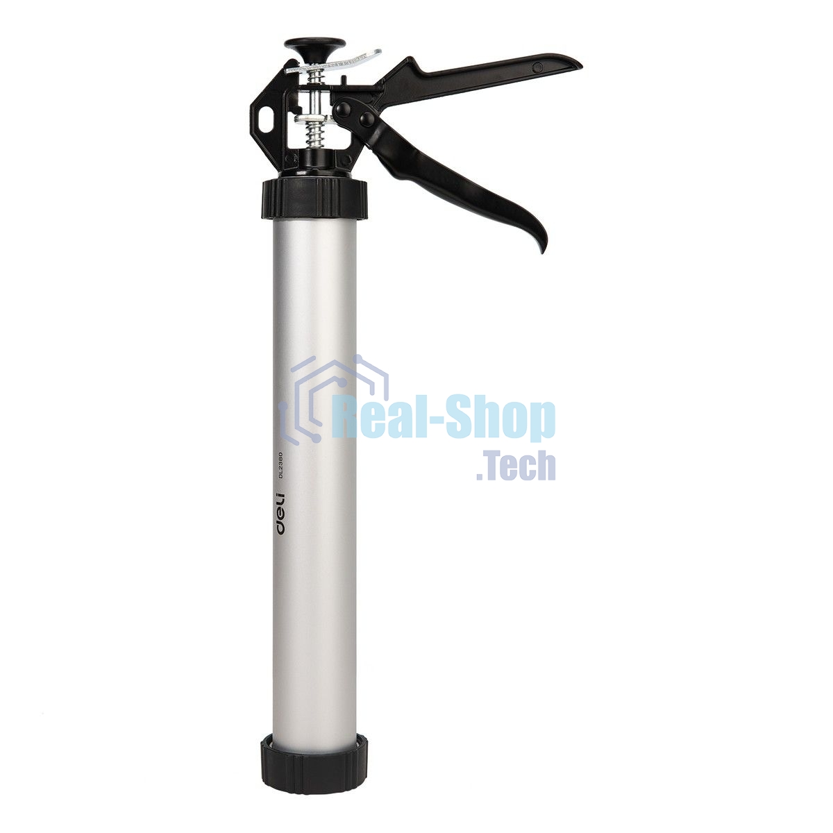 Пистолет для герметика Deli DL2380 Размер: 15 дюймов/380 мм. Сталь А3 + алюминий. Угол поворота 360.