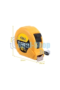 Рулетка Deli DL9010B 10мx25мм Метрическая. Корпус ударопрочный, компактный.