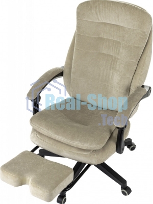 Кресло руководителя Бюрократ T-9950MSG-F Fabric песочный Light-21, крестов. пластик, подст. для ног