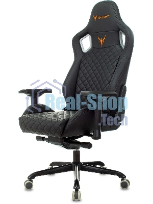 Кресло игровое Knight TITAN черный ромбик эко.кожа с подголов. крестовина металл