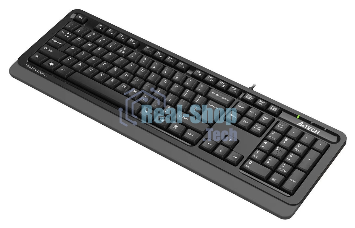 Клавиатура проводная A4Tech Fstyler FKS10, USB, черный/серый