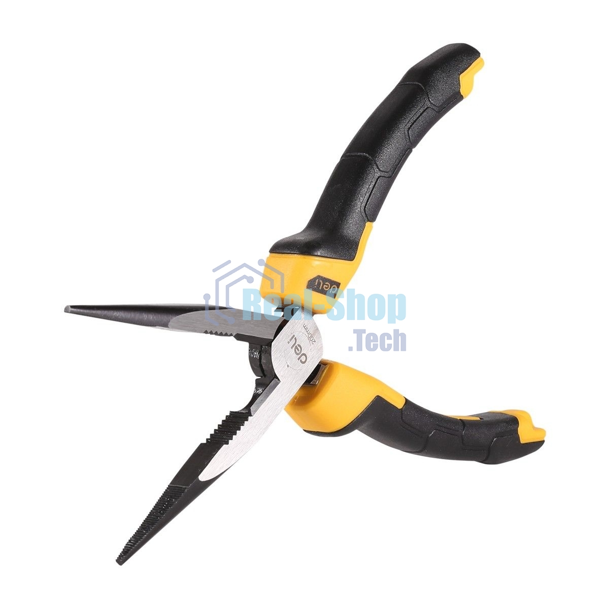 Удлиненные плоскогубцы Deli DL2108Z 200мм, сталь CrV, прорезиненная двухкомпонентная ручка