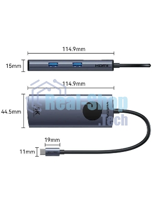 USB-концентратор Vention TQXHB, USB Type-C, USB/USB Type-C/HDMI, USB Type-C