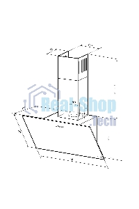 Вытяжка каминная LEX Moza 600 R1 белый, 60 см, 650 куб. м/ч, 46 дБ