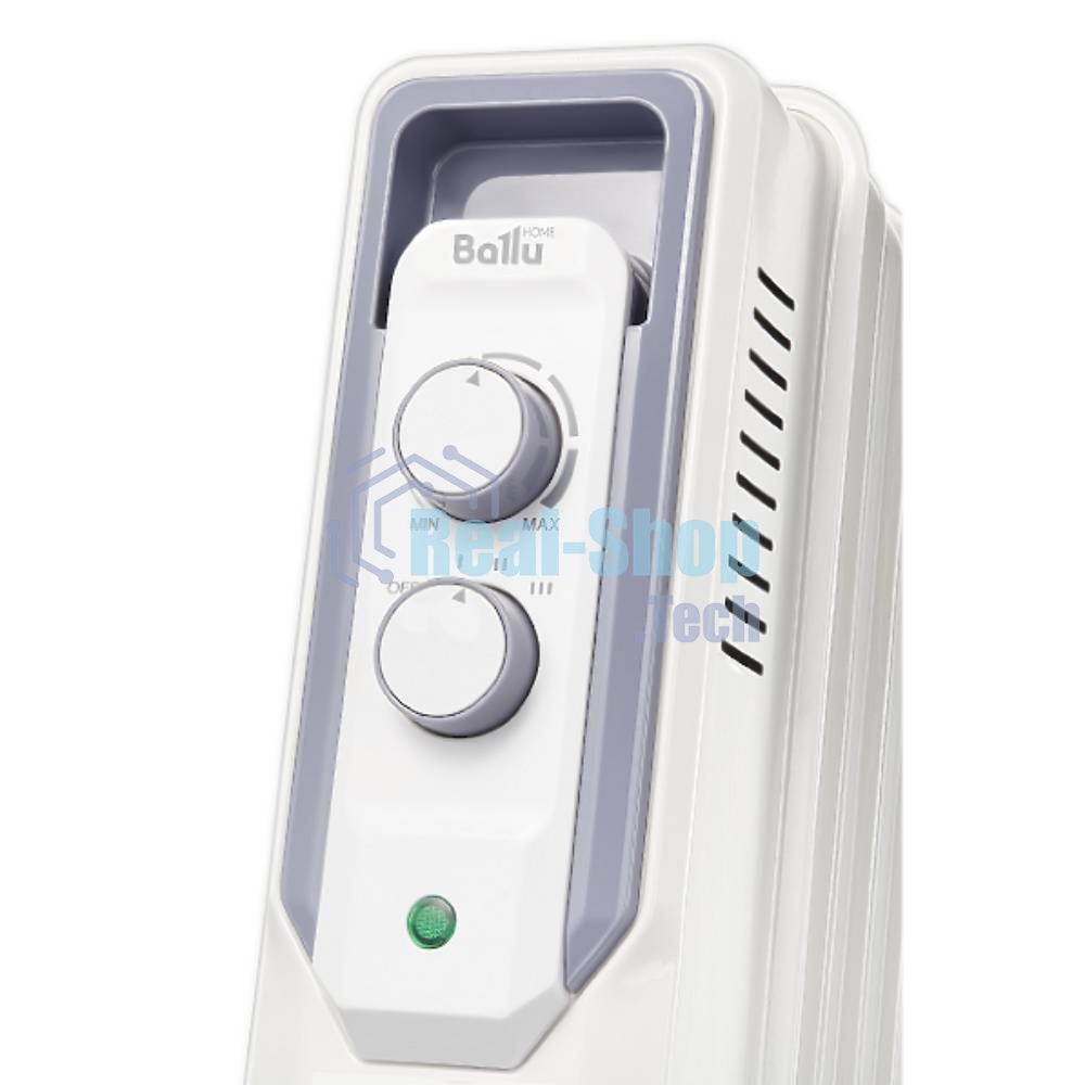 Обогреватель масляный Ballu CUBE BOH/CB-07W (7 секций), белый, 1500 Вт, 15 м2, механический термостат