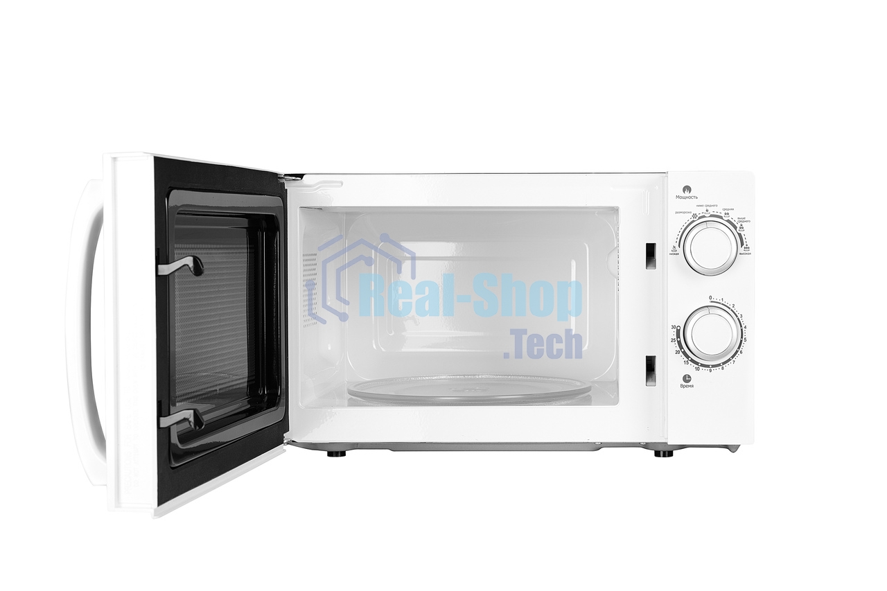 Микроволновая печь Kraft KF20MW7W-102M белый, 20 л, 700 Вт, переключатели - поворотный механизм