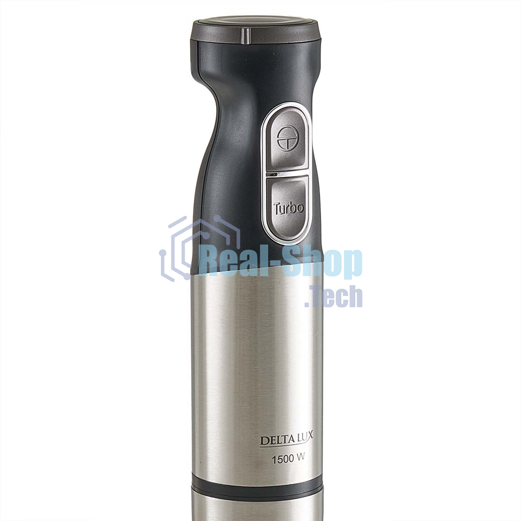 Блендер погружной DELTA LUX DE-7011B черный 1500 Вт, ТУРБО, измельчитель, стакан, венчик (8)