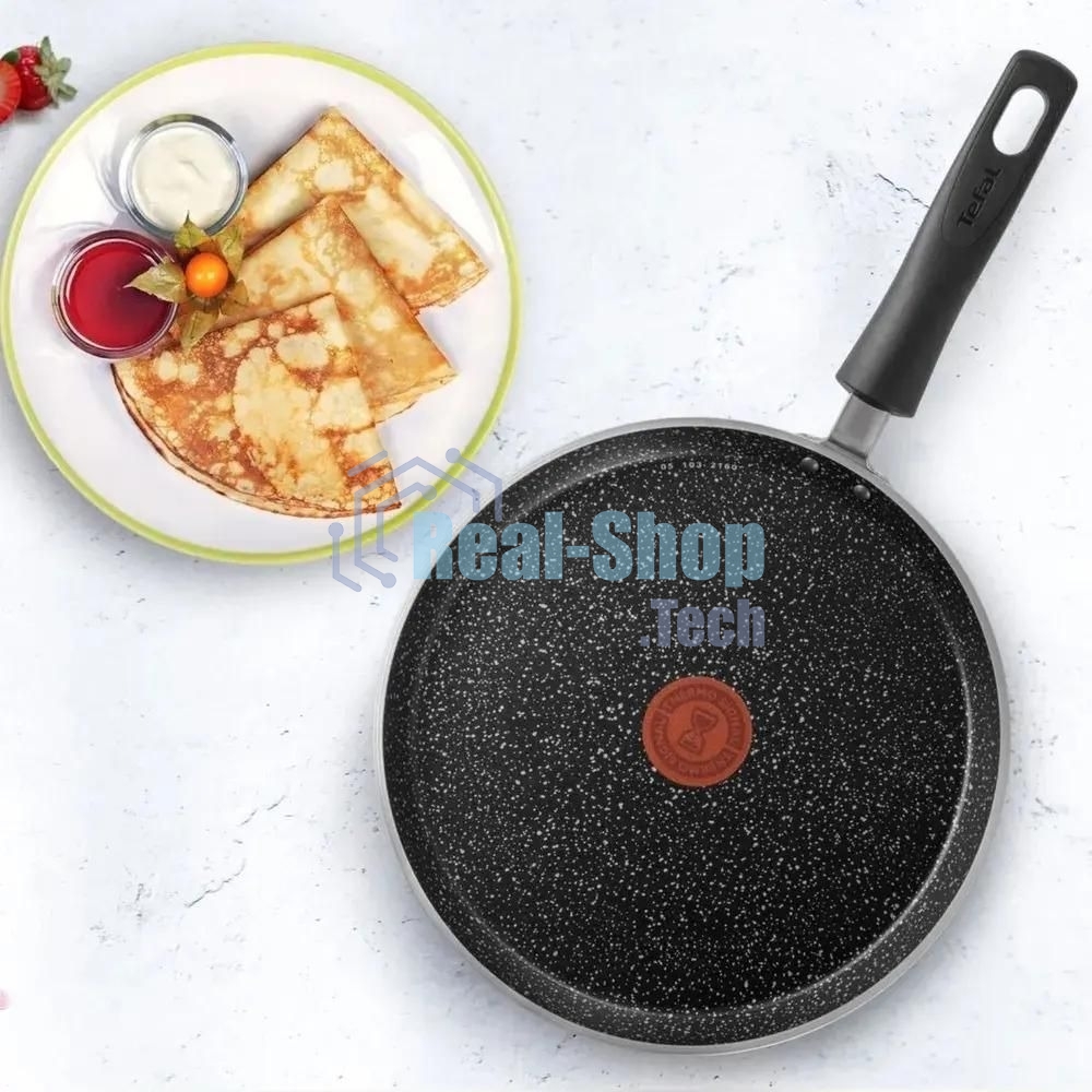 Сковорода блинная Tefal Rock 04235525 круглая 25см покрытие: Mineralia ручка несъемная (без крышки) черный