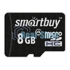 Флеш карта Micro SDHC 8Gb Smartbuy Сlass 4 (без адаптеров)