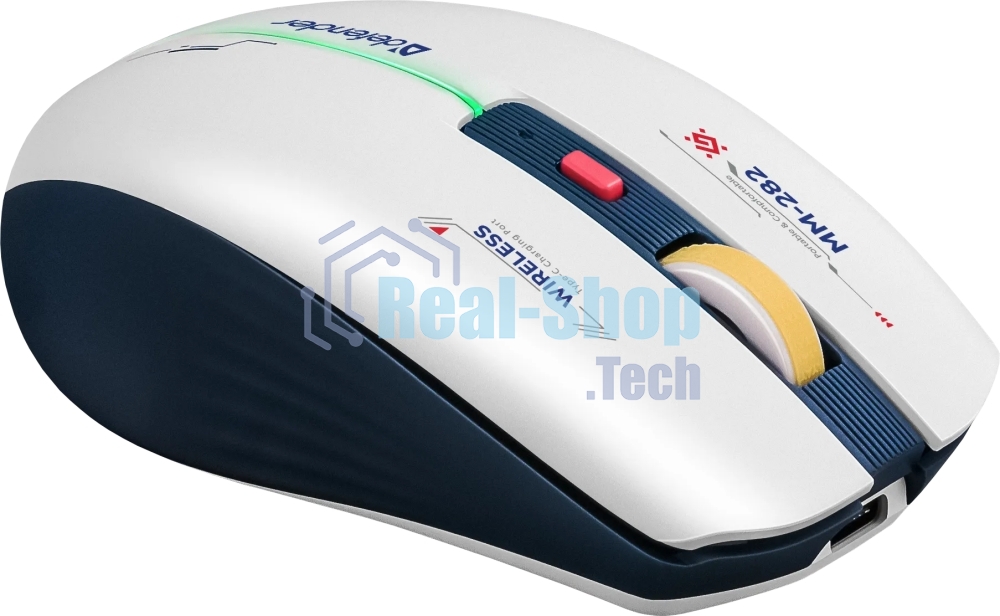 Мышь беспроводная Defender Dila MM-282 белый/синий, 1800 dpi, радиоканал, USB, кнопки - 6