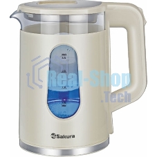 Чайник электрический Sakura SA-2735W 2,0л,стекло/пластик,белый Чайник электрический Sakura SA-2735W 2,0л,стекло/пластик,белый