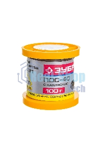 Припой Зубр 55451-100-10C ПОС 40 трубка с канифолью 100г 1мм