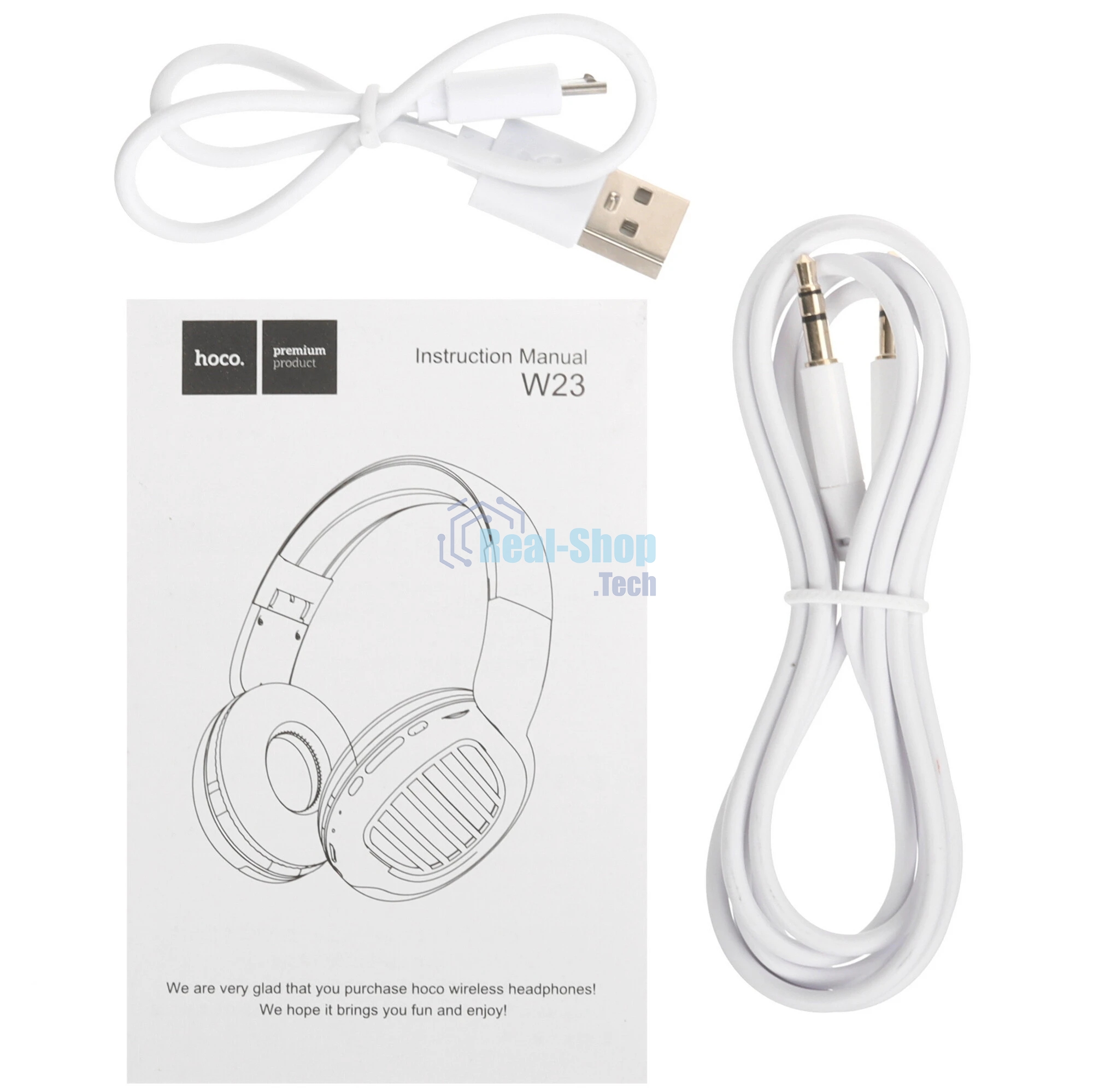 Беспроводные накладные наушники HOCO W23 BRILLIANT белый (6931474709615)