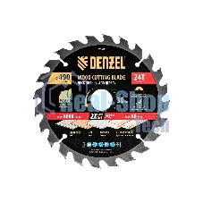 Пильный диск по дереву Denzel ф190 х 30 мм, 24 зубьев 733397