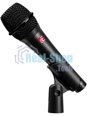 Микрофон динамический sE Electronics V7 BLACK 40 Гц - 19 кГц, суперкардиоида, в комплекте: микрофонный зажим, адаптер с резьбой, чёрная ветрозащита, транспортировочный чехол на молнии. Цвет черный.