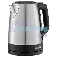 Чайник электрический BBK EK1764S черный/серебристый, 1.7 л, 2200 Вт, скрытый нагревательный элемент