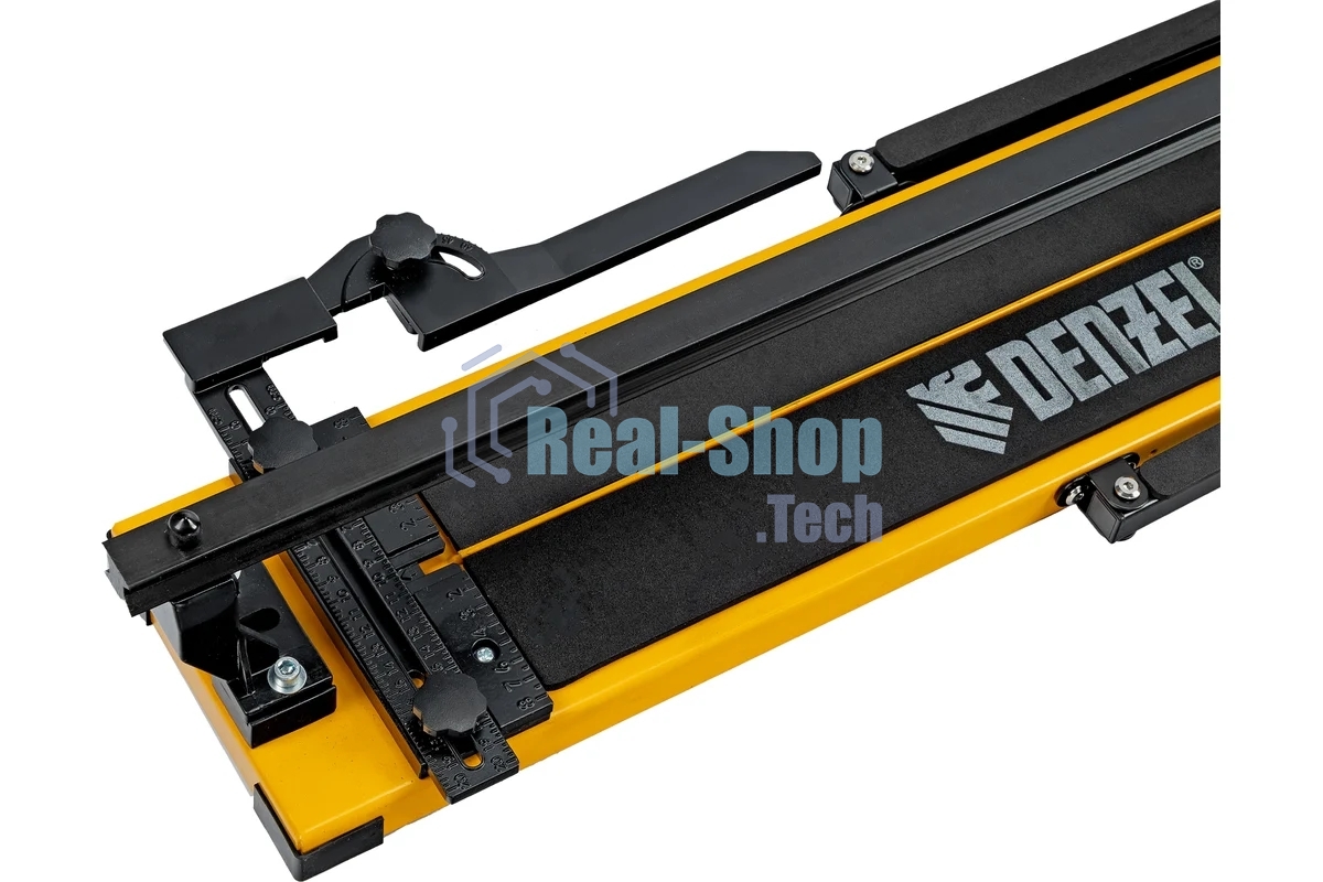 Плиткорез рельсовый Denzel 800х16мм, каретка на подш., стальная станина, усил. рукоятка-пенал