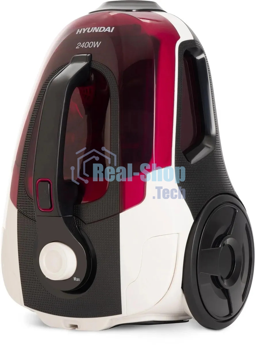 Пылесос Hyundai HYV-C3370 белый/красный, 380/2400 Вт, уборка сухая, пылесборник контейнер 3.5 л