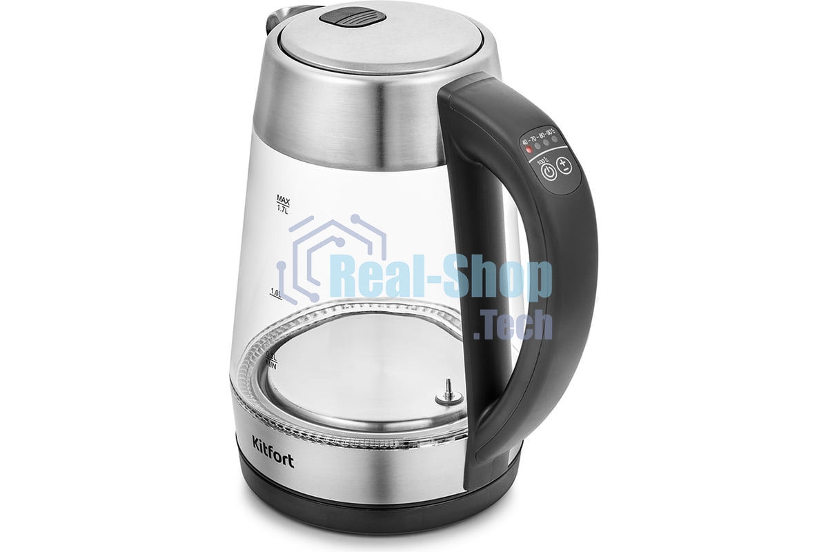 Чайник Kitfort КТ-6107 Мощность 1850–2200 Вт.Емкость 1,7 л.Режимы нагрева от 40 до 90 °С.