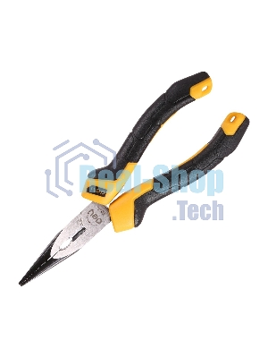 Удлиненные плоскогубцы Deli DL2106Z 160 мм, сталь CrV, прорезиненная двухкомпонентная ручка