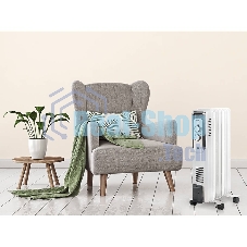 Обогреватель масляный Ballu CUBE BOH/CB-07W (7 секций), белый, 1500 Вт, 15 м2, механический термостат