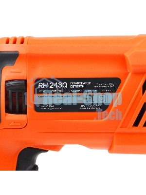 Перфоратор Patriot RH 243Q, SDS+, мощность 770 Вт, 2.6 Дж, 3 режима работы, быстросменный патрон QCC, макс.диаметр 24мм, глубиномер, кейс