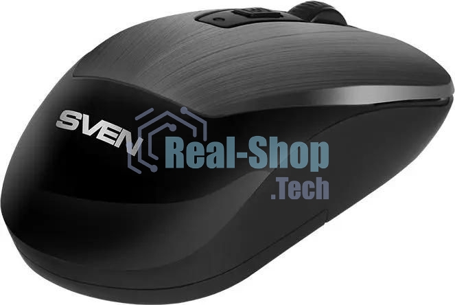 Мышь беспроводная SVEN RX-380W серый металлик, 1600 dpi, радиоканал, USB, кнопки - 4